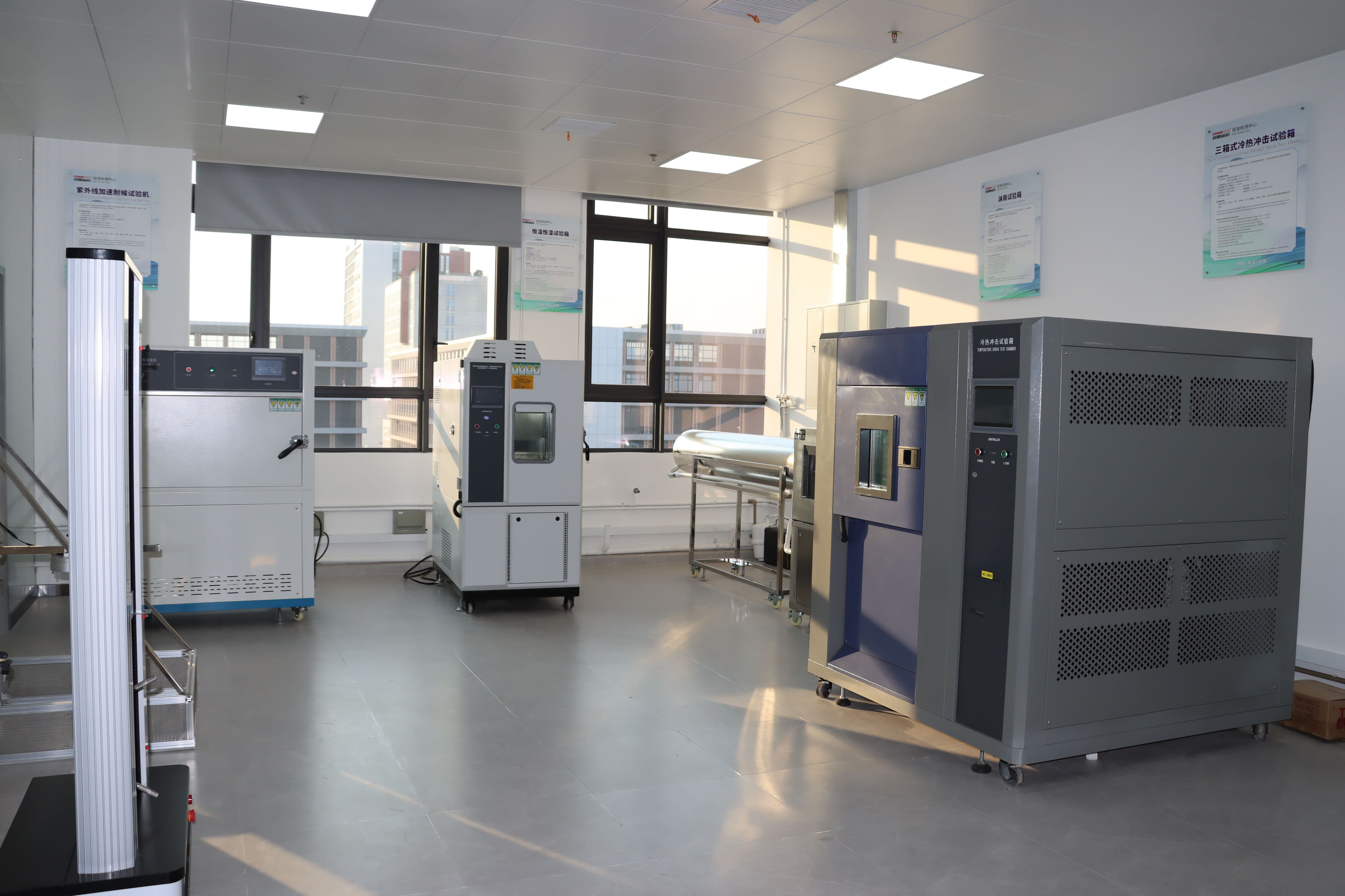 Signage testing laboratory with professional inspection equipment