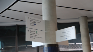 Hospital wayfinding sign