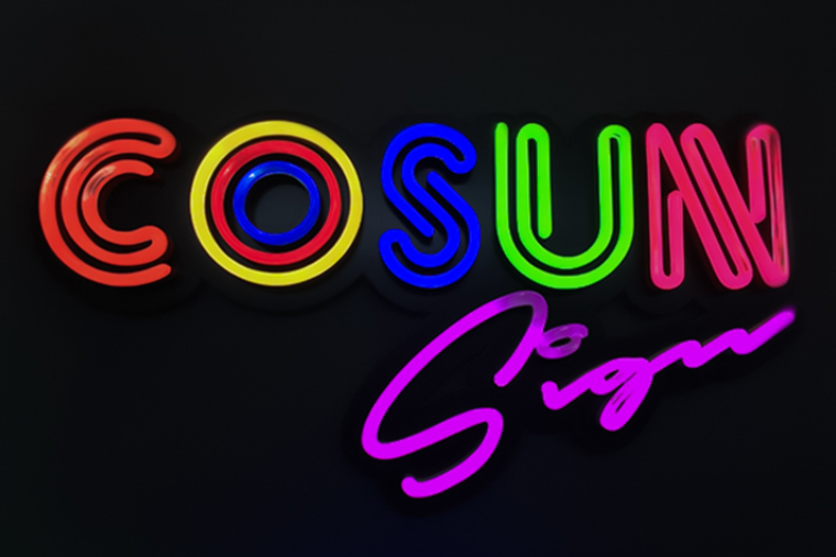 faux neon sign