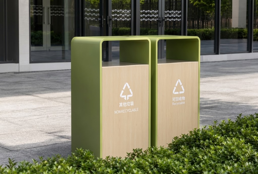 outdoor waste bins
